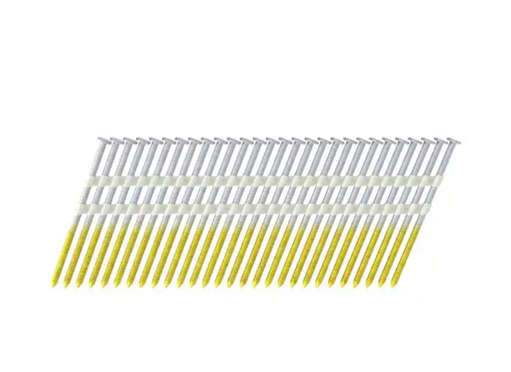 Grip-Rite 3 in. x 0.120 in. 21° Plastic Collated Exterior Galvanized Ring Shank Framing Nails 4000 per Box