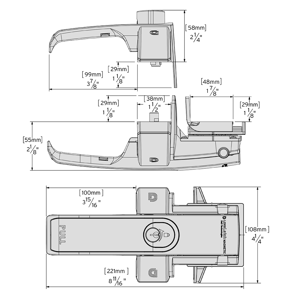D&D LokkLatch Magnetic Lockable Gate Latch