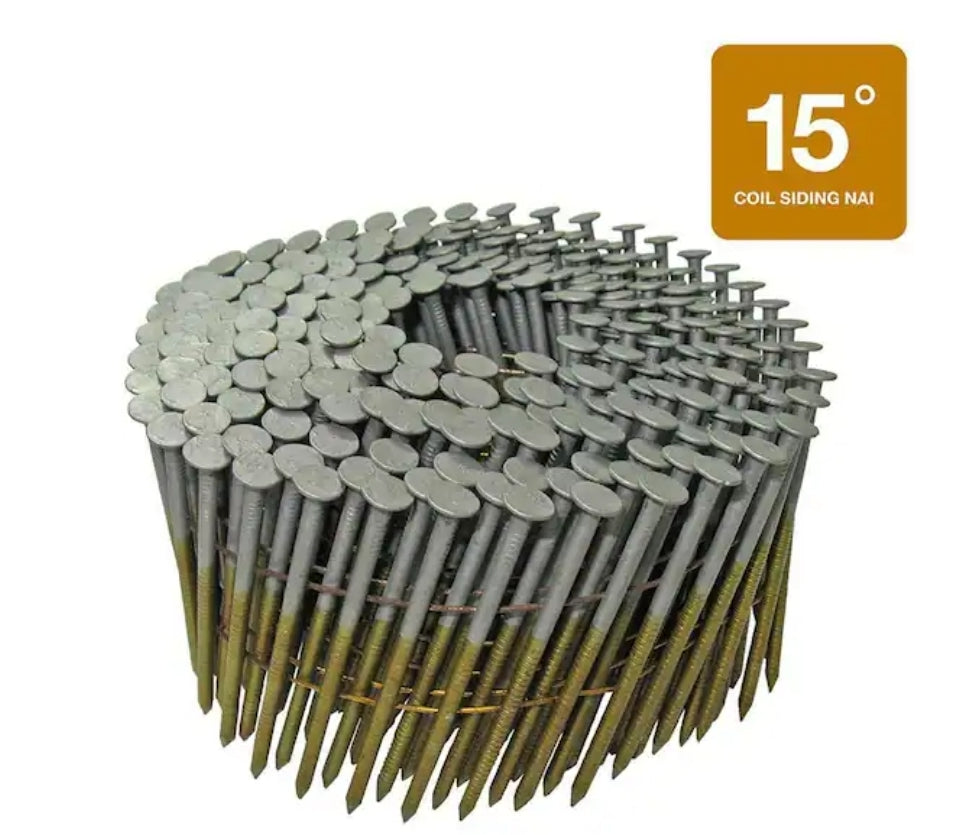 Grip- Rite 2 in. x 0.092 in. 15° Exterior Galvanized Wire Collated Ring Shank Nails 3000 per Box