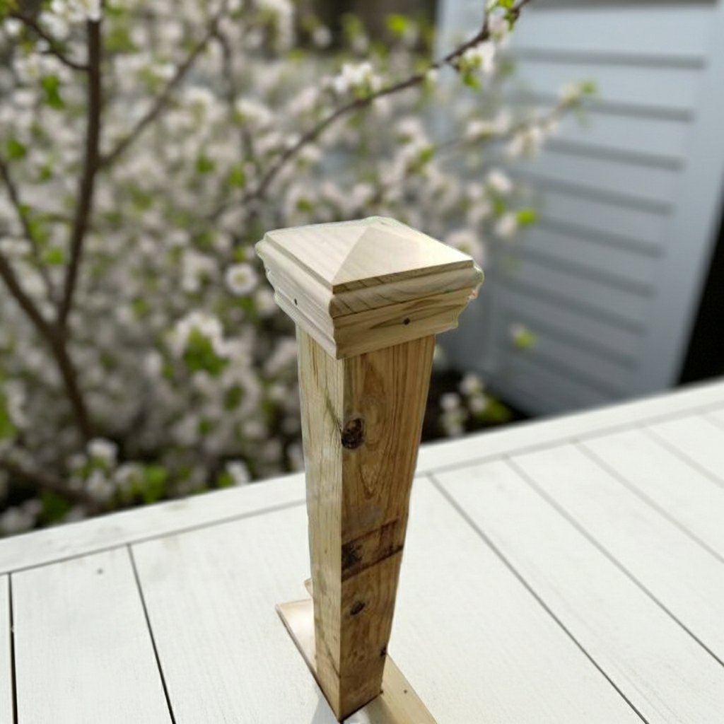 4 in. x 4 in. Newbury High Pyramid Pressure Treated Pine Post Cap