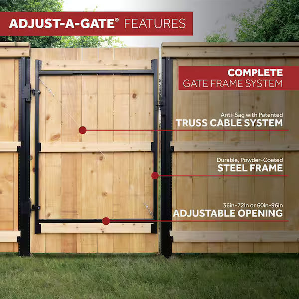 Adjust-A-Gate Adjust-a-Gate 36-72 in. W x 45 in. H Steel Gate Frame Kit, Original Medium Width Full Frame Gate Kit