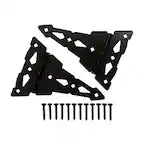 Everbilt (2-Pack) 8 in. Black Heavy-Duty Decorative Tee Hinge