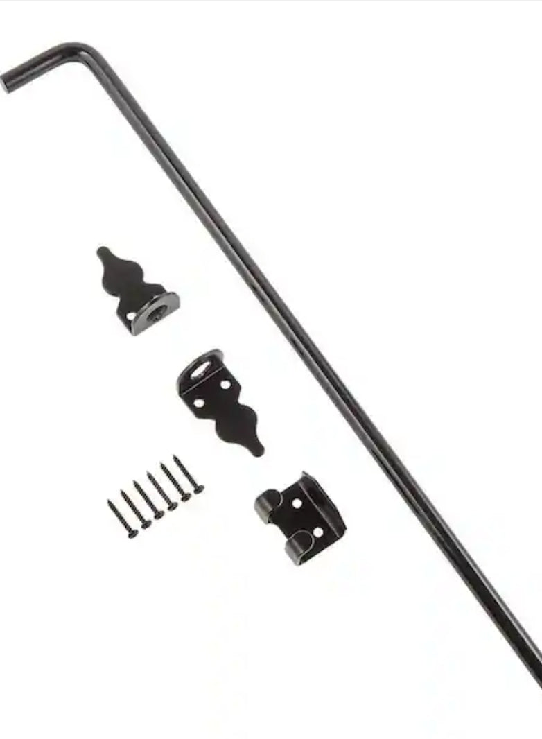 24" Drop Rod Cane Bolt for Double Gates