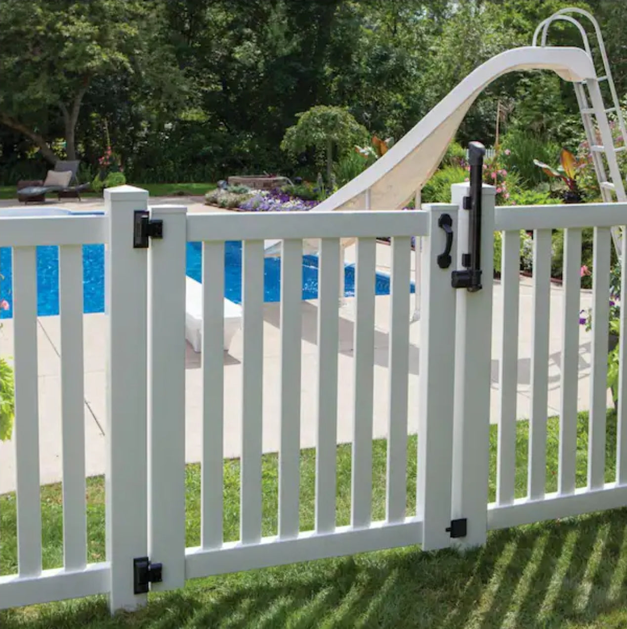 D&D Tuffbuilt Nylon Stainless Steel Black Locking Pool Safety Latch