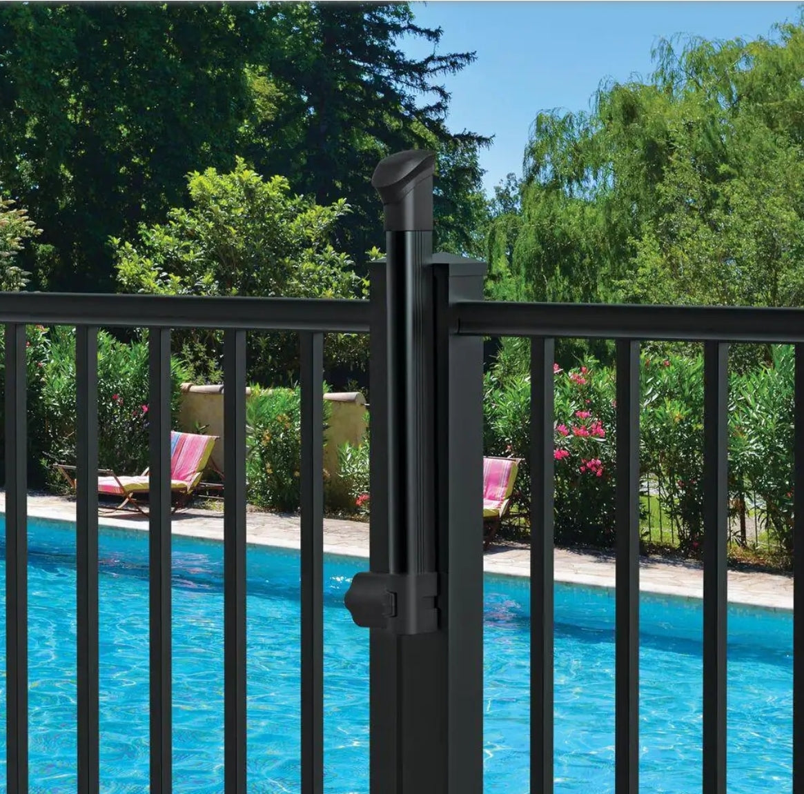 D&D Tuffbuilt Nylon Stainless Steel Black Locking Pool Safety Latch