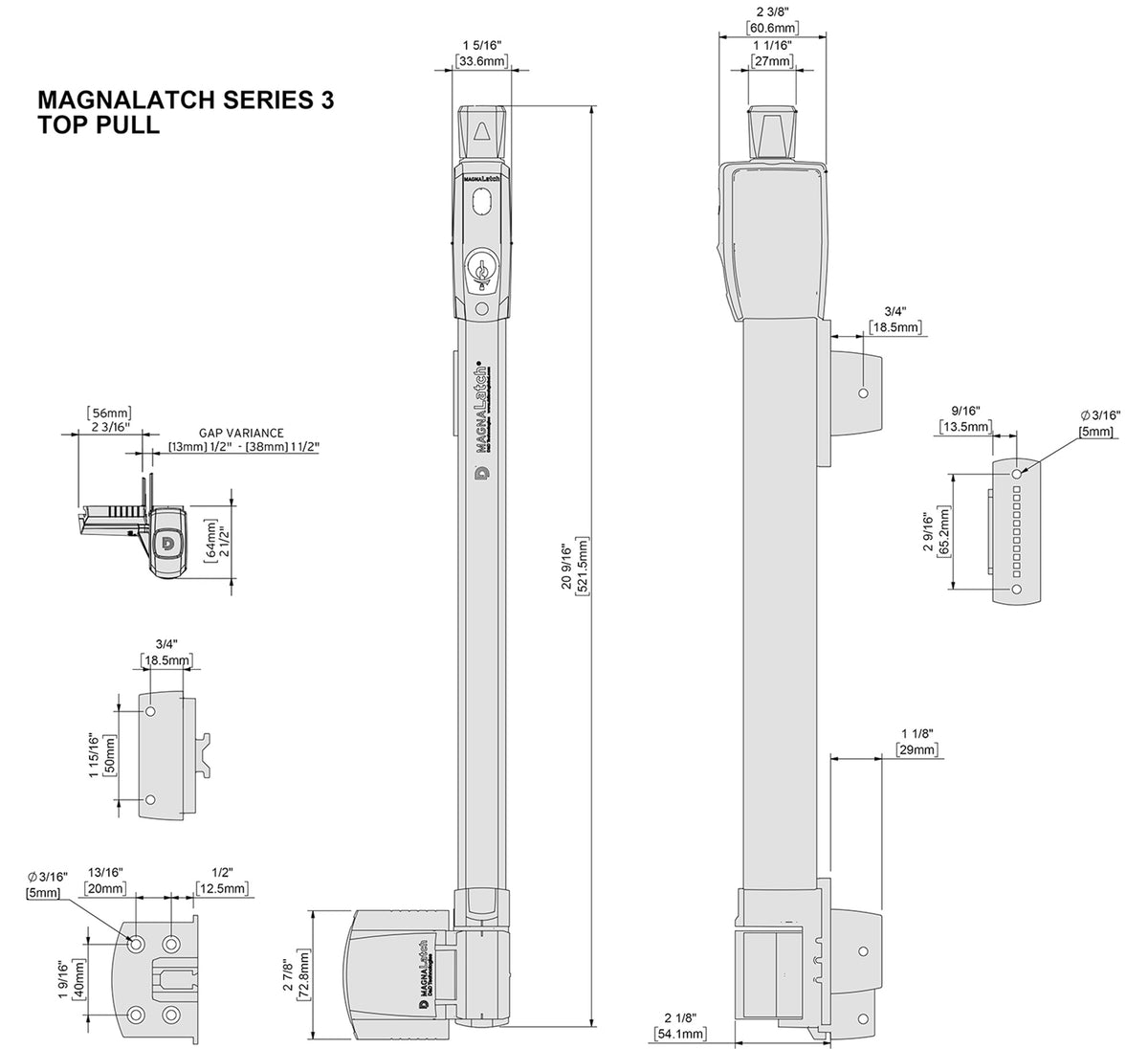 MagnaLatch Series 3 Top Pull Pool Gate Latch
